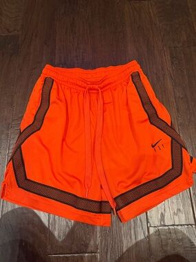 Nike Orange Athletic Mesh Shorts with Black Trim
